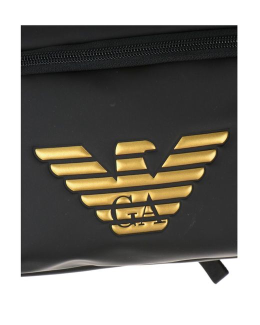 Emporio Armani Black Zippered Backpack for men