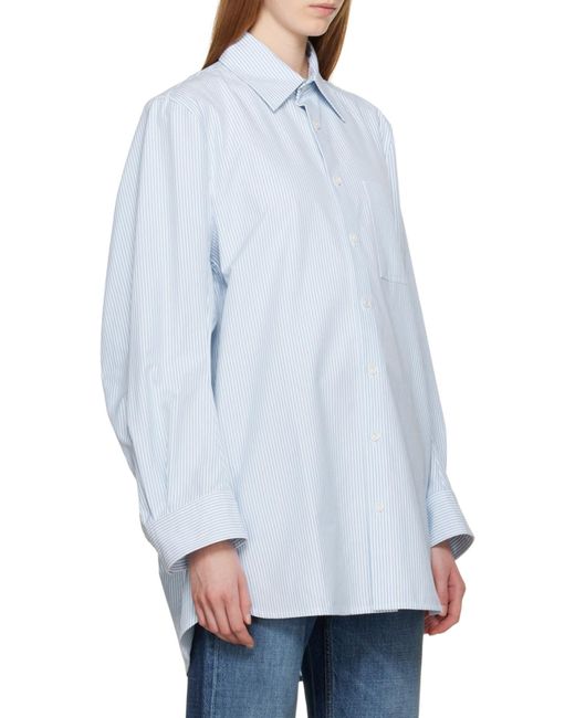 Bottega Veneta White Striped Oversized-Fit Shirt