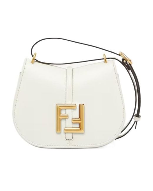 Fendi White C'Mon Small Satchel Bag