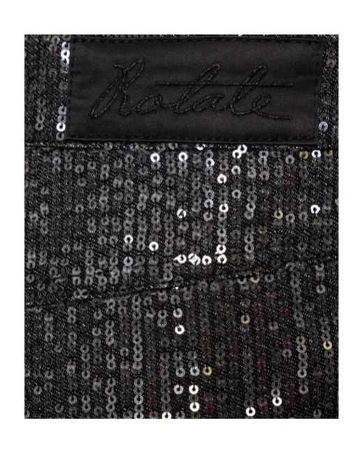 ROTATE BIRGER CHRISTENSEN Black Sequined Pants