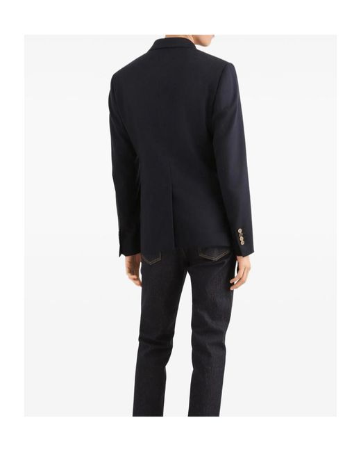 Dolce & Gabbana Blue Virgin Wool Polo Shirt for men