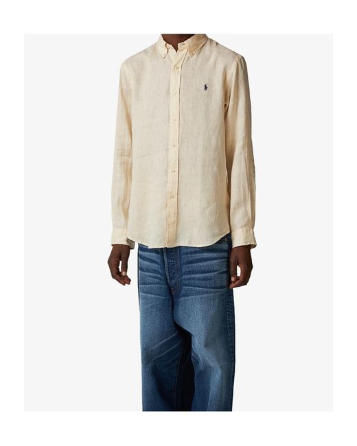 Polo Ralph Lauren Natural Logo Embroidered Polo Pony Shirt for men