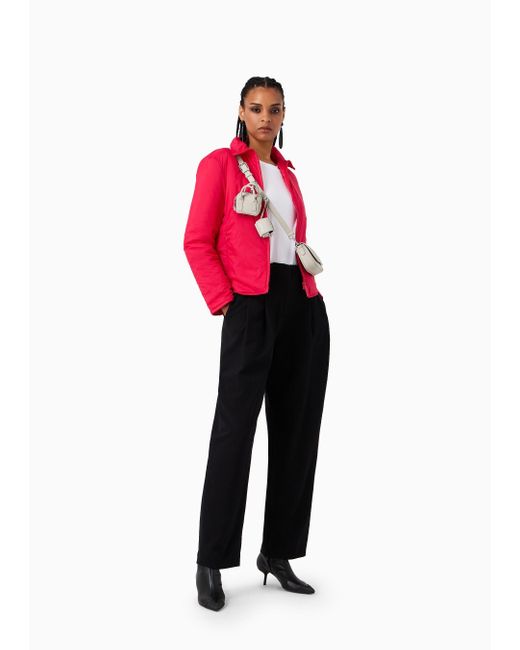 Emporio Armani Black Pleated High-Rise Casual Pants