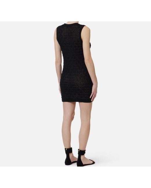 Elisabetta Franchi Black Tassel Detailed Sleeveless Knitted Dress