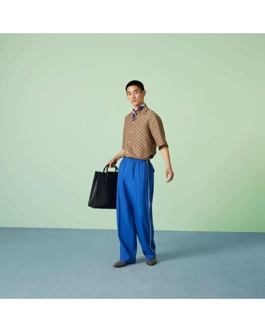 Gucci Brown Gg Supreme Oversized Shirt for men