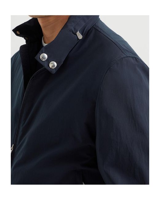 Brunello Cucinelli Blue Water-Resistant Bomber Jacket for men