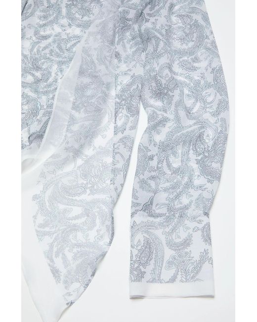 Acne Blue Silk Paisley Blouse