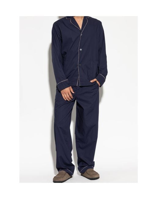 Paul Smith Blue Contrast Piped Pyjamas for men