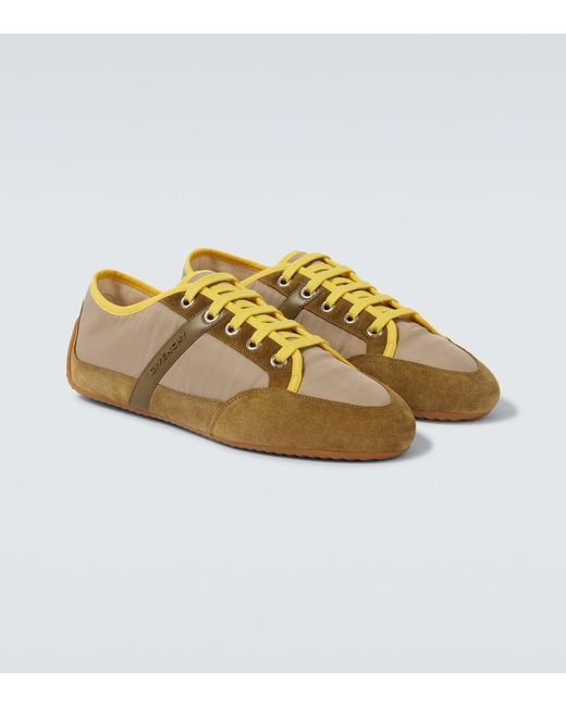 Givenchy Brown Slim Suede-Trimmed Sneakers for men