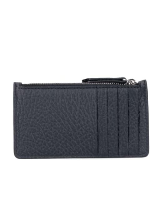 Maison Margiela Blue Four-Stitch Detailed Coin Purse