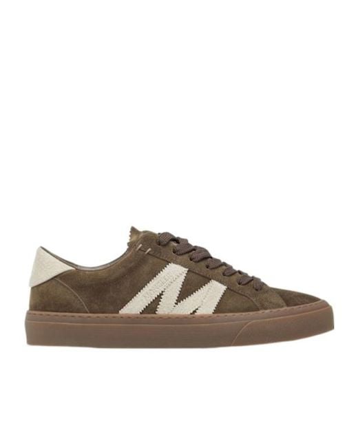 Moncler Brown Monaco2 Suede Sneakers for men