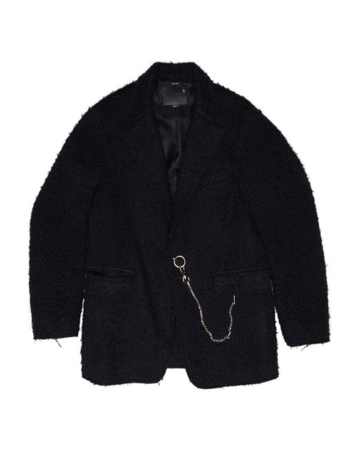 R13 Blue Chain Detail Textured Blazer