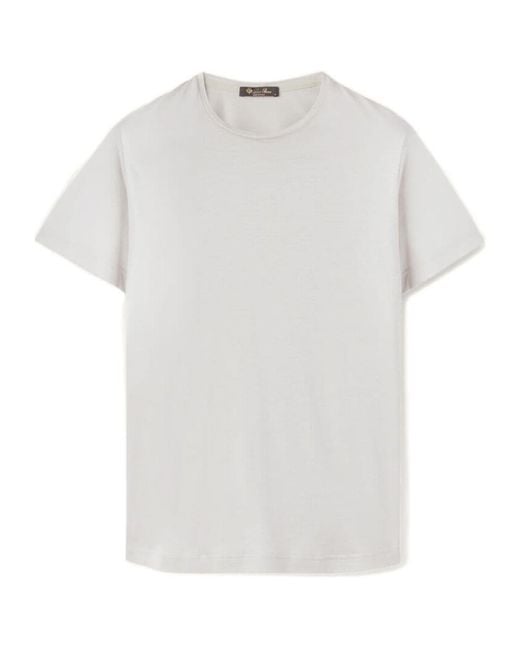 Loro Piana White Short-Sleeved Jersey T-Shirt for men