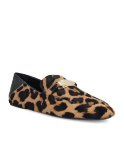 Ferragamo Brown Leopard Printed Slip-On Flat Shoes