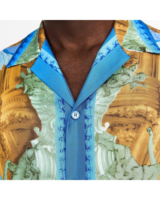 Versace Blue Slkshirt for men