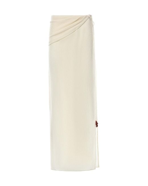 Magda Butrym White Side Slit Wrap Skirt