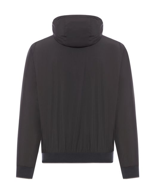Moorer Gray Oniro-Stp Hooded Bomber Jacket for men
