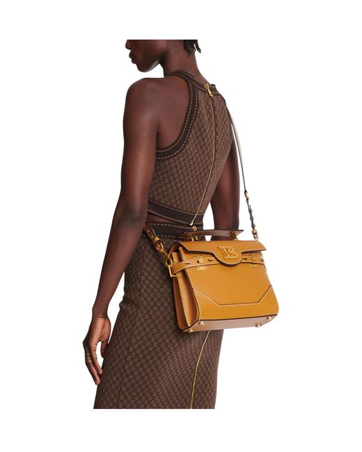 Balmain Metallic Top Handle Shoulder Bag