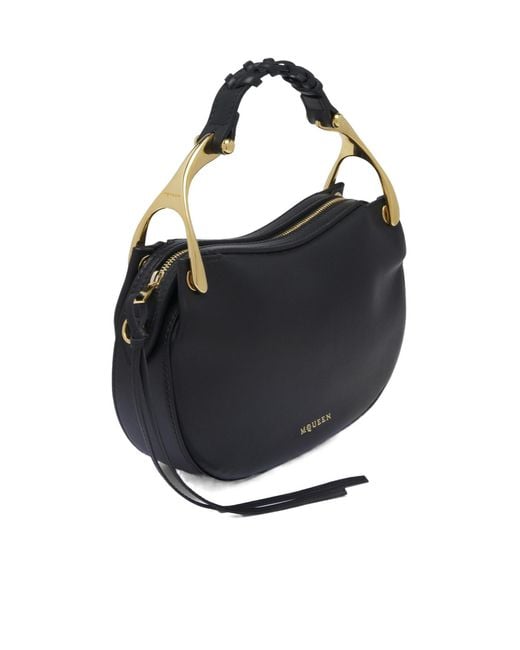 McQueen Black Wishbone Mini Tote Bag