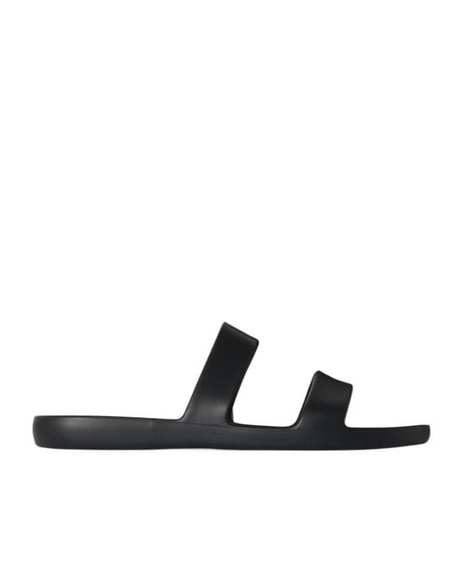 The Row Black Foam Sandals
