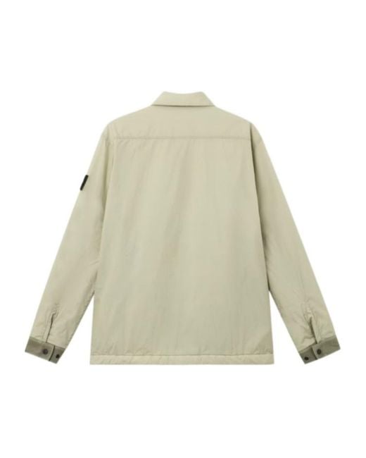 Stone Island White Wind-Resistant Padded Coach Jacket With Anti-Drop for men