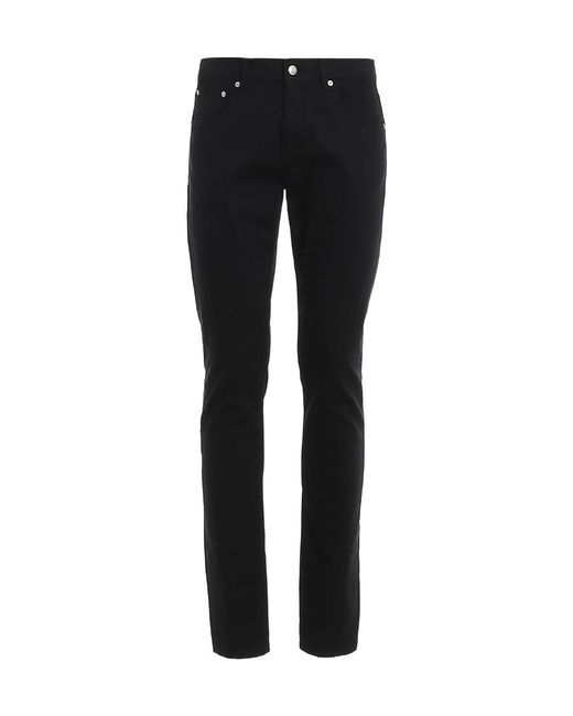 McQueen Black Embroidery Detail Jeans for men