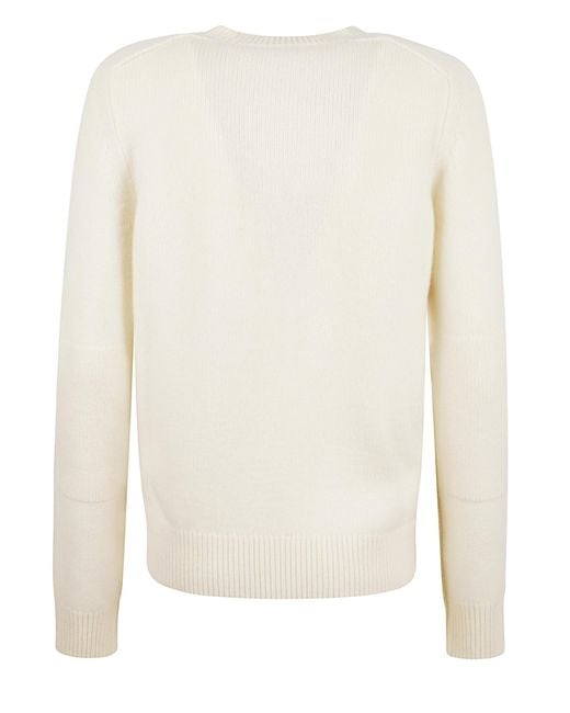 Burberry White Knitted Equestrian Knight Jumper