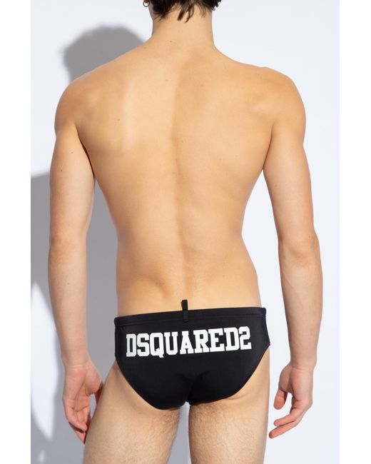DSquared² Black Logo Swimming Trunks for men