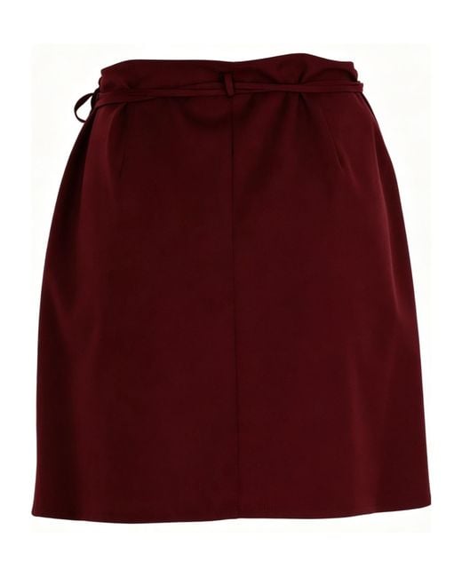 Alysi Red Tie-Waist Wrap Mini Skirt