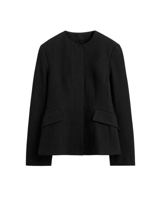 Totême  Black Crew Neck Long-Sleeved Casual Jacket