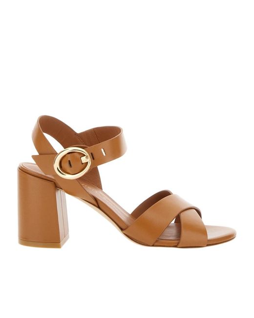 Stuart Weitzman Brown Heeled Sandal With Open Toe