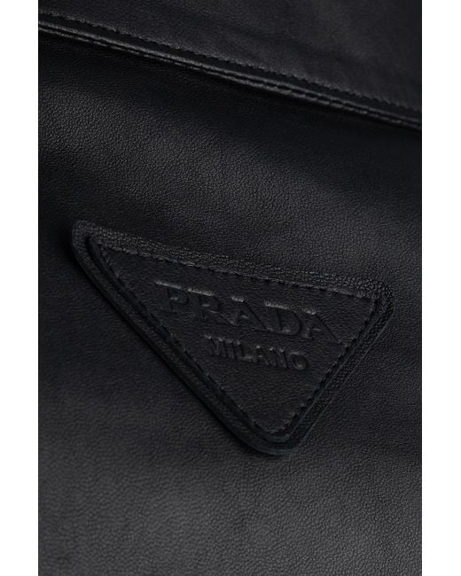 Prada Black Zip-Up Leather Jacket for men