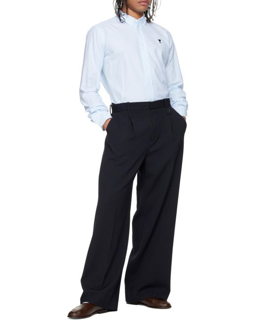 AMI White Stripe Cotton Adc Shirt for men