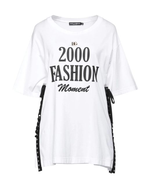 Dolce & Gabbana White Two-Tone T-Shirt