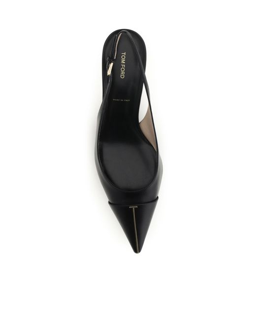 Tom Ford Brown Kitten Heel Slingback Pumps