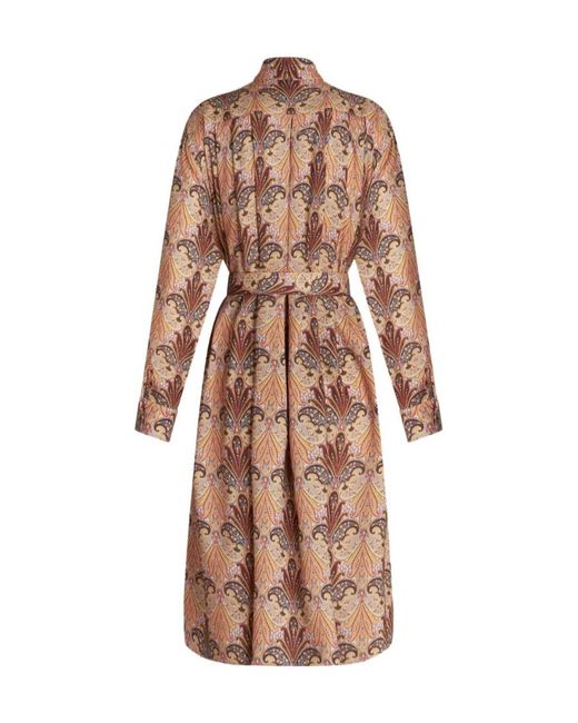 Etro Multicolor Paisley-Printed Long-Sleeved Shirt Dress