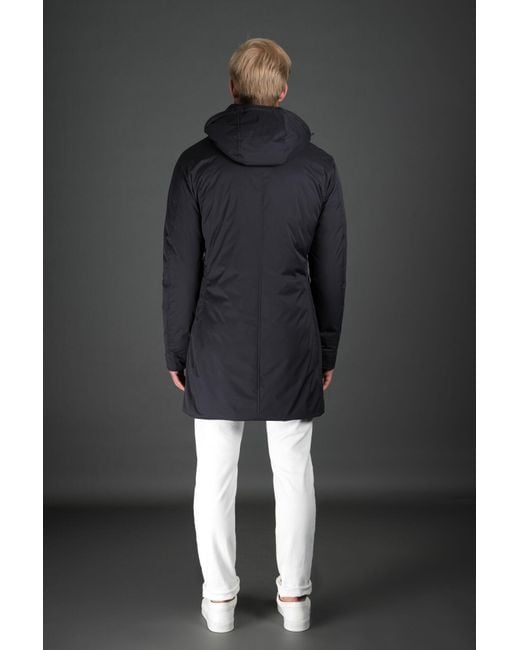 Moorer Blue Technical Gabardine Coat for men