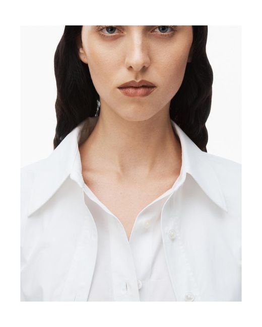 T By Alexander Wang White Layered Mini Shirtdress