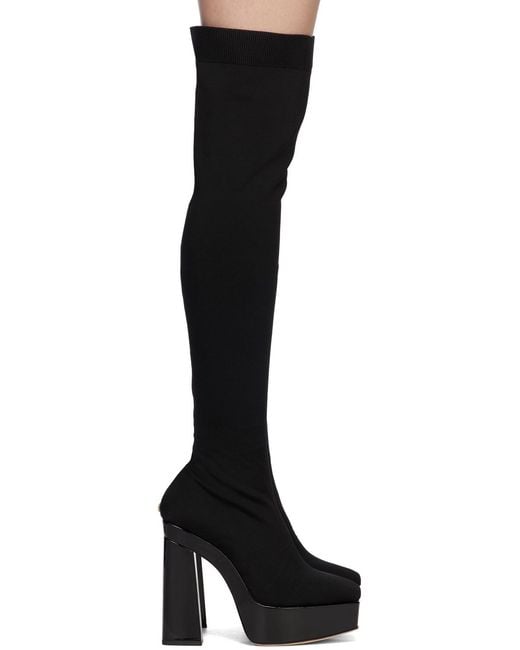Jimmy Choo Black Giome 140Mm Over-The-Knee Platform Boots