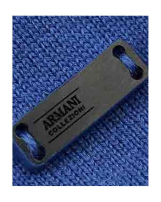 Armani Collezioni Blue Logo Knitted Cardigan for men