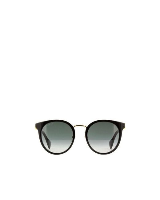 Gucci Metallic Eyewear Round Frame Sunglasses