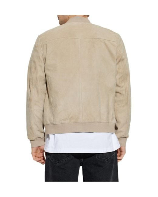 AllSaints Natural Kemble Zip-Up Bomber Jacket for men