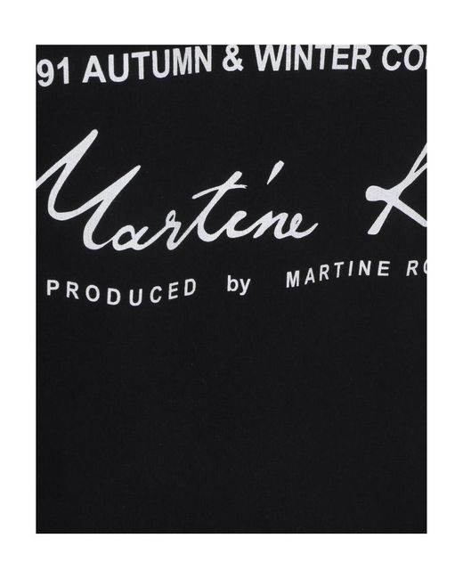 Martine Rose Black Logo Printed Drawstring Hoodie for men