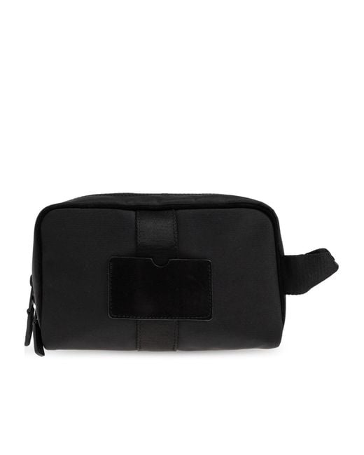 Moschino Black Logo Detailed Zipped Cosmetic Bag for men