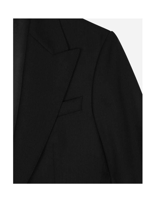 Dolce & Gabbana Black Wool Single-Breasted Blazer Jacket