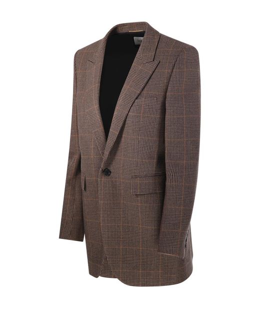 Saint Laurent Brown Long-Sleeved Suit Jacket
