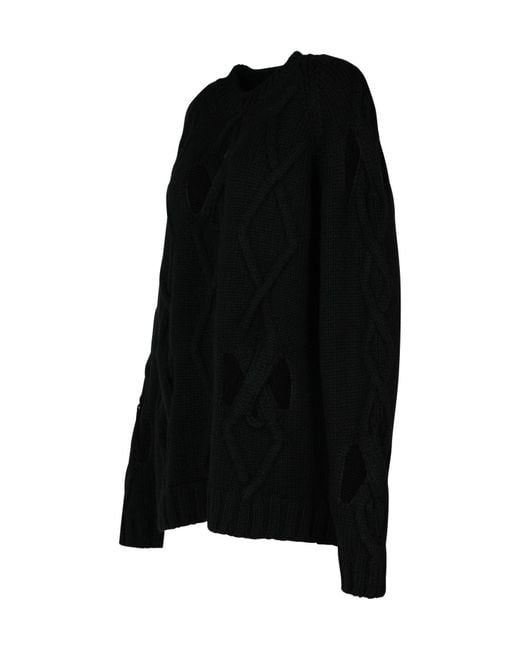 Versace Black Crewneck Blend Jumper for men