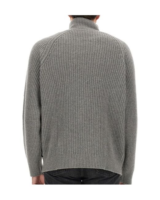 Carhartt Gray Marlon High-Neck Half-Zipped Jumper for men