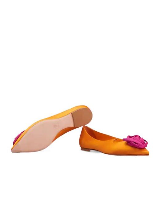 Roger Vivier Orange Rose Vivier Ballerinas