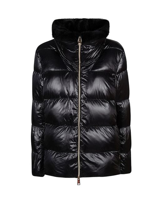 Herno Black High-Neck Zipped Down Jacket